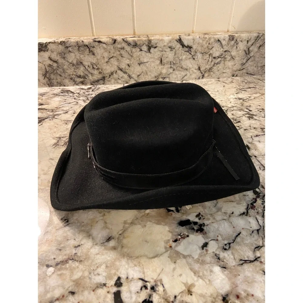Bullhide Cowboy Hat Kids Medium Black Felt Horse Concho Western Americana USA
